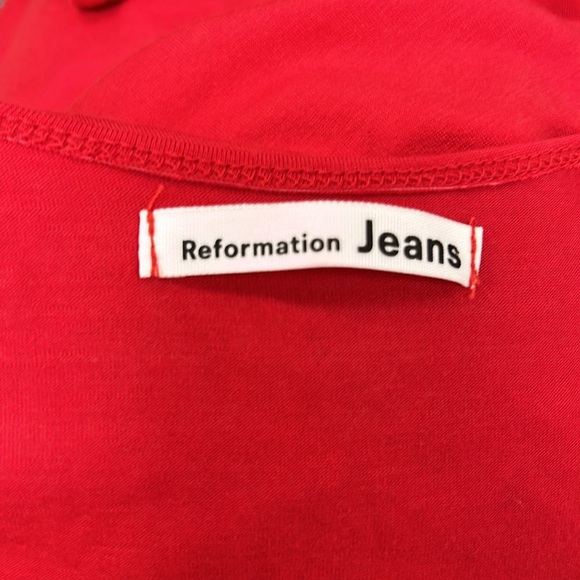 NEW Reformation Fit Flare Midi Tank Rou Knit Dress Pockets - Picture 2 of 5